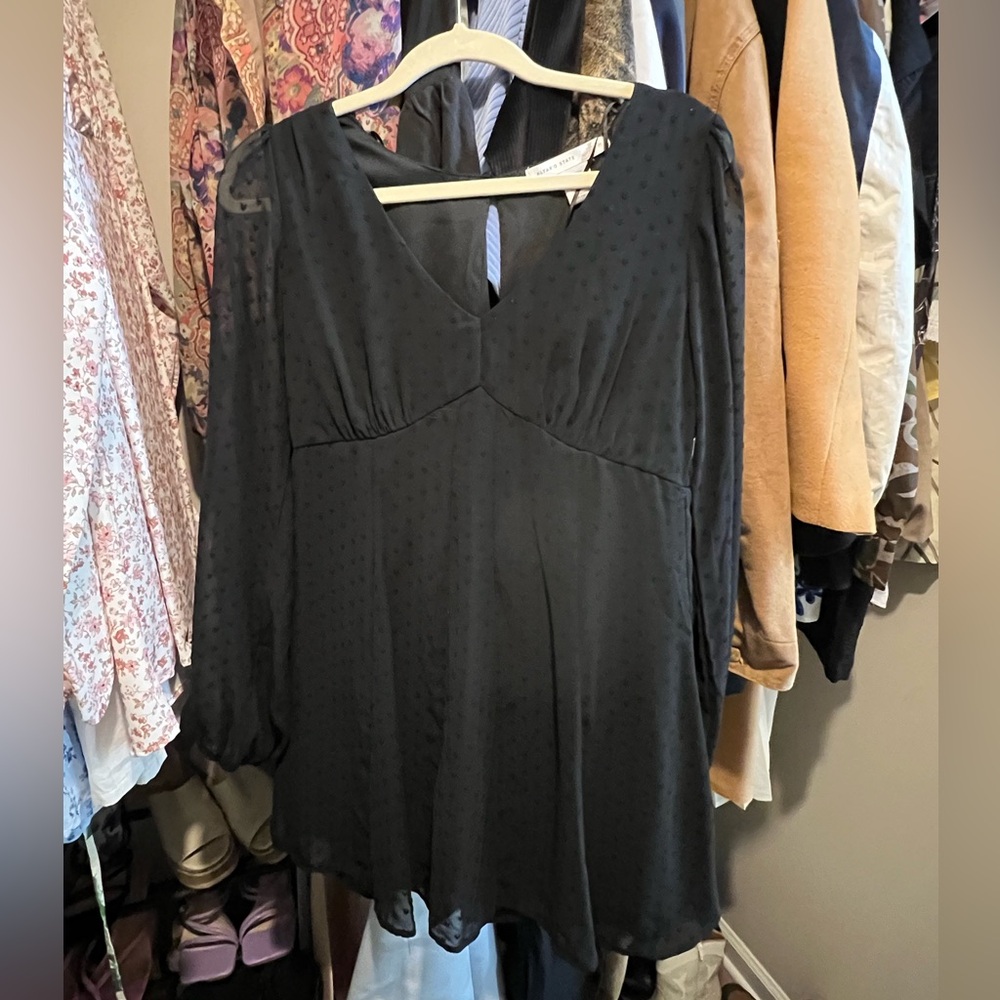 Black polkadot dress